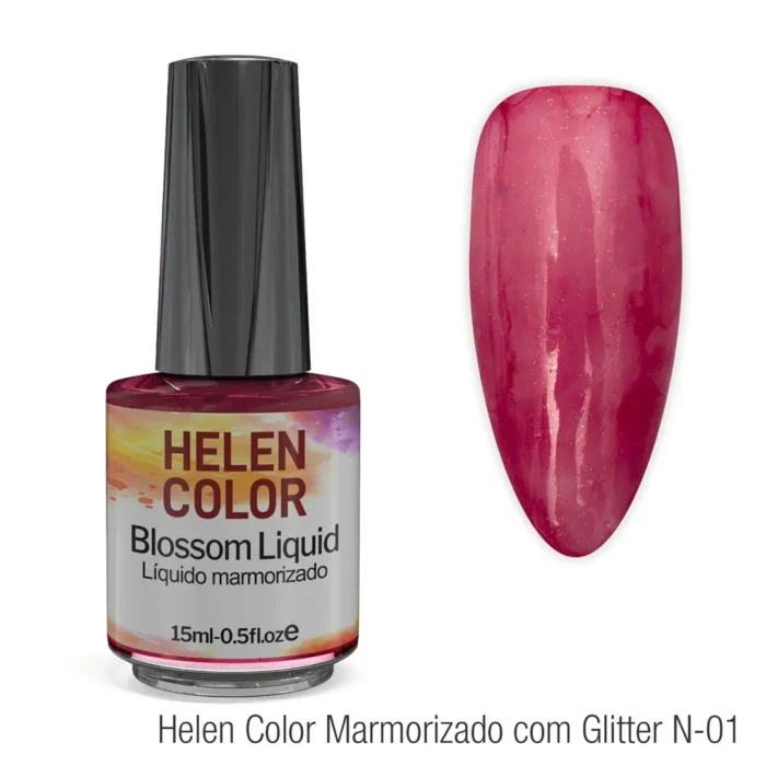Líquido marmorizado Helen Color 15ml - Com Glitter - N-01 - Imagem 1