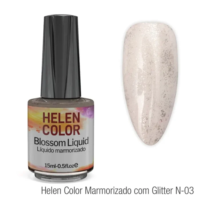 Líquido marmorizado Helen Color 15ml - Com Glitter - N-03 - Imagem 1