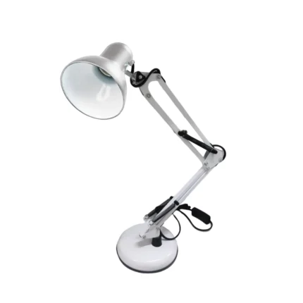 Luminária articulada com base para mesa - Branco