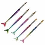 Kit pincel acrílico com 5 unidades