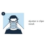 Máscara tripla descartável com proteção bacteriana com clipe nasal (50 unidades) - Imagem 4