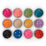 Madre pérola caixa com 12 potes